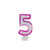 5 Pink Coloured Number Candle