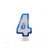 4 Blue Coloured Number Candle