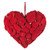 Flocked Bark Heart Red