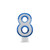 8 Blue Coloured Number Candle