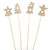 Pick Wooden Glitter 4 Assorted Gold 36Cm
