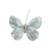 Silver Feather & Glitter Butterfly with clip  9cm x 12 cm/Pk 12