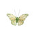 Green Feather & Glitter Butterfly 5cm x 8cm w/clip /Pk 12