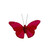 Red Feather & Glitter Butterfly 5cm x 8cm w/clip/Pk 12