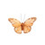 Pastel Orange Feather & Glitter Butterfly 5cm x 8cm w/clip/ Pk 12