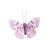 Lavender Feather & Glitter Butterfly 6cm x 8cm w/clip / Pk 12