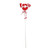Heart solid wooden pick with LOVE red /white 50cm 10pk