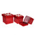 Jute Flower Box Red Set Of 3