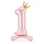 No 1 Standing Foil Balloon Pink With Crown
