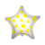 22" Yellow Patterned Star Clear View Balloon