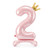 No 2 Standing Foil Balloon Pink With Crown