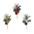 Pick Mini Poinsettia  Berries 33Cm 3Ast Trd
