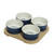 Set of 4 porcelain tapas bowls with stand