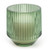 8Cm Ridged Glass Candle Green Sicilian Basil & Wild Lemon Scent