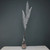 Glitter 3 leaf palm silver stem