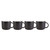 Imlico Ripple Black And Cream Set Of 4 Mugs 