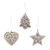 Wooden Hanging Decor Silver 3 Assorted