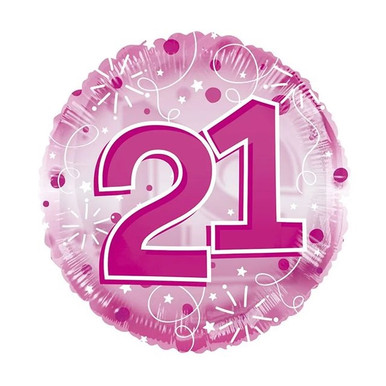 Pink Sparkling Celebration 18th Standard Foil Prismatic Balloons S40