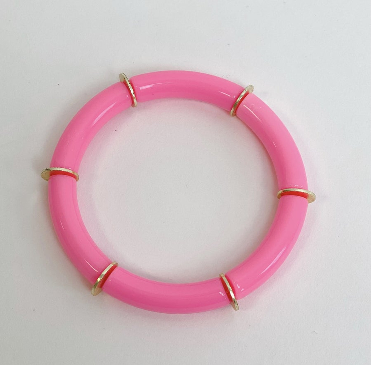 Little Footsteps Bangle Bracelet Pink Girl Brass 7.5