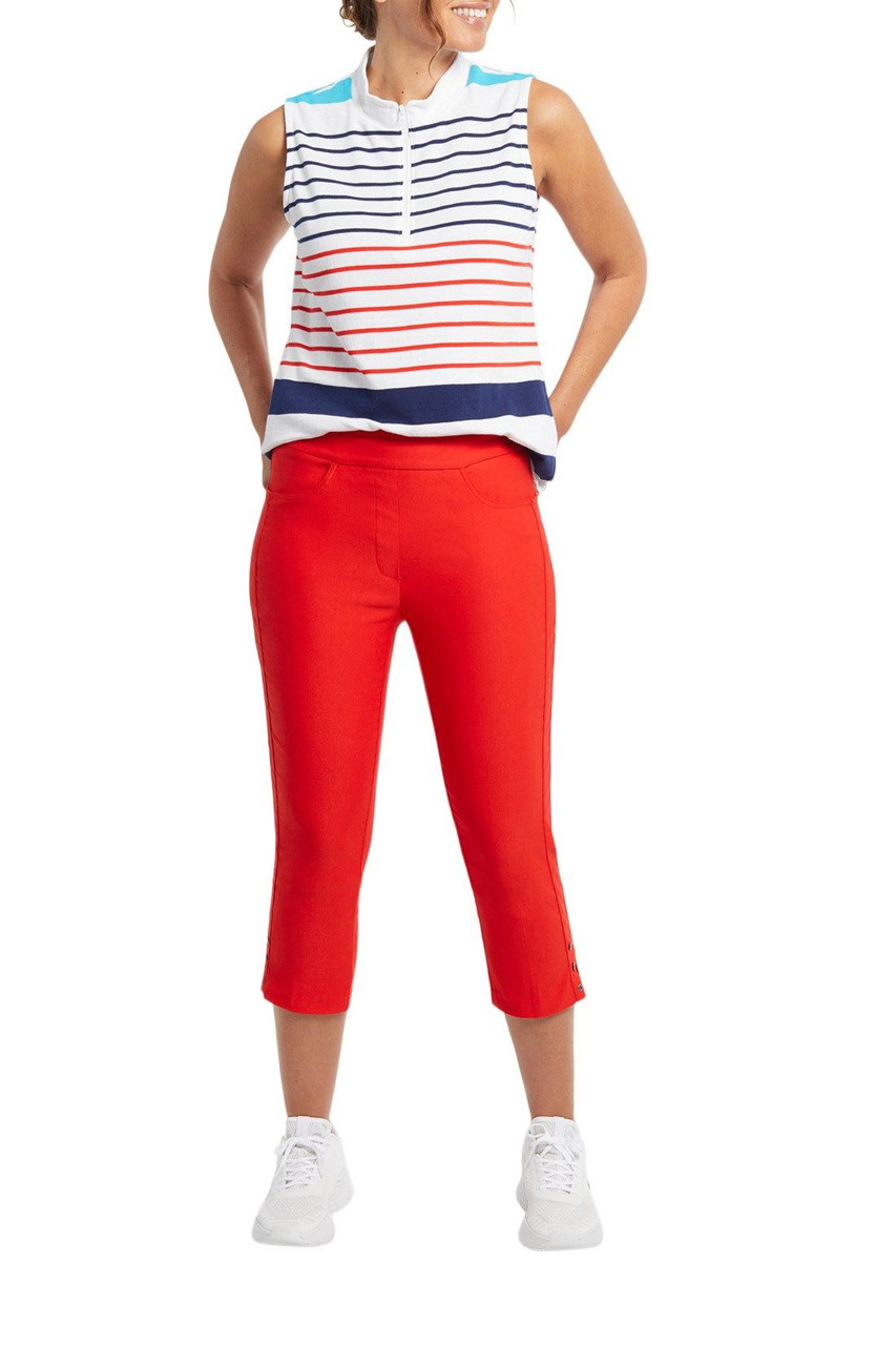 JM Collection Red Capri Pants for Women