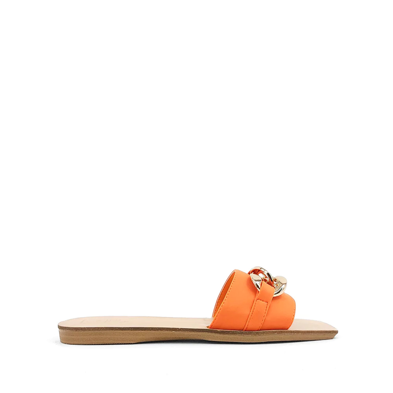 Buy CUTE DOUBLE BUCKLED ORANGE FLIP FLOP SANDALS for Women Online in India