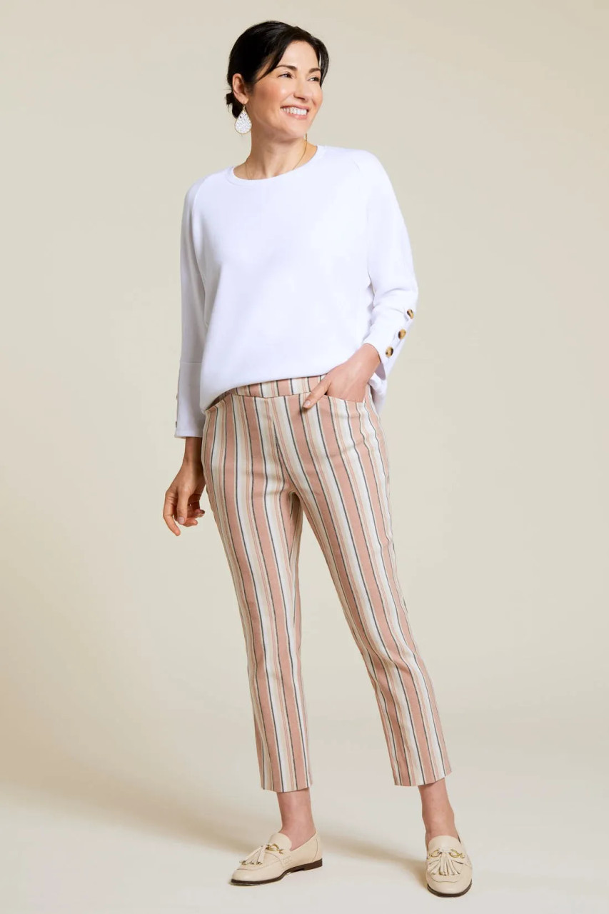 White Stretch Capri Trousers