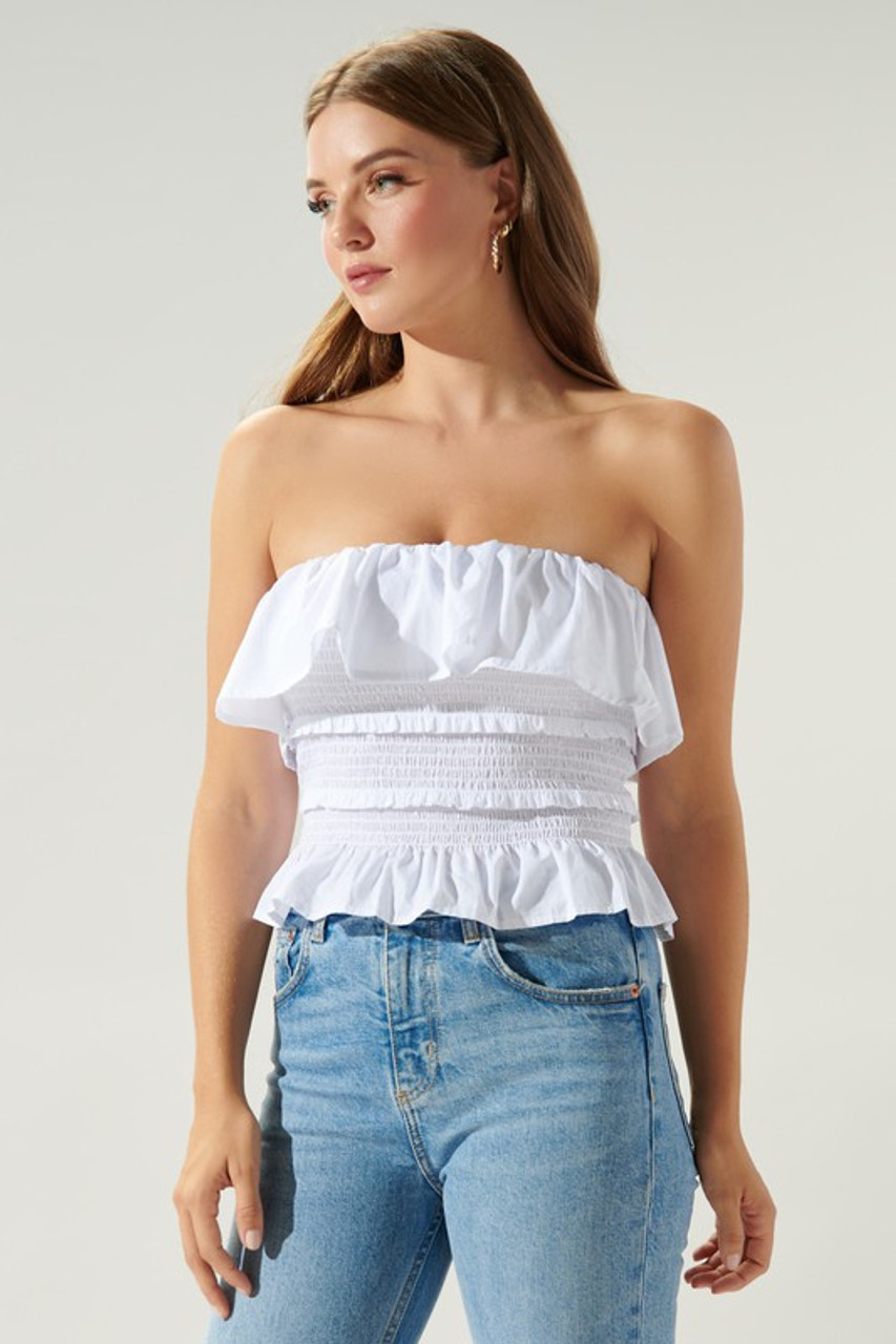 Tube & Bandeau Tops - White - women - 73 products