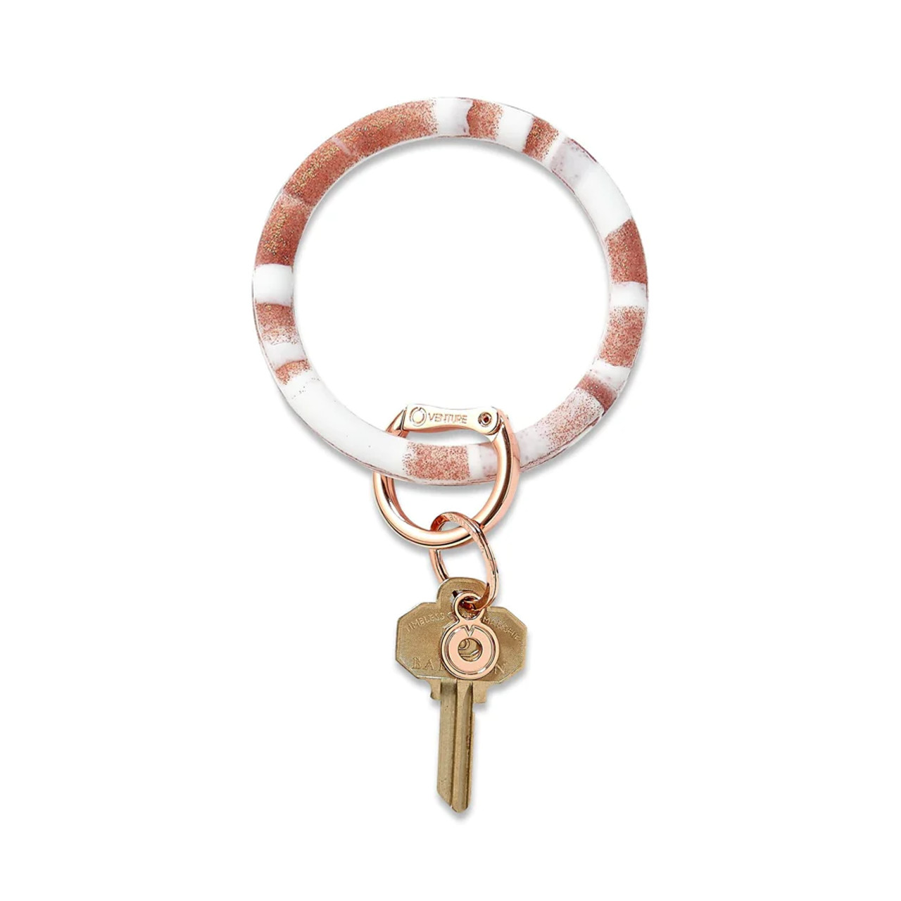 Oventure Big O Leather Key Ring - Gold Rush Basketweave