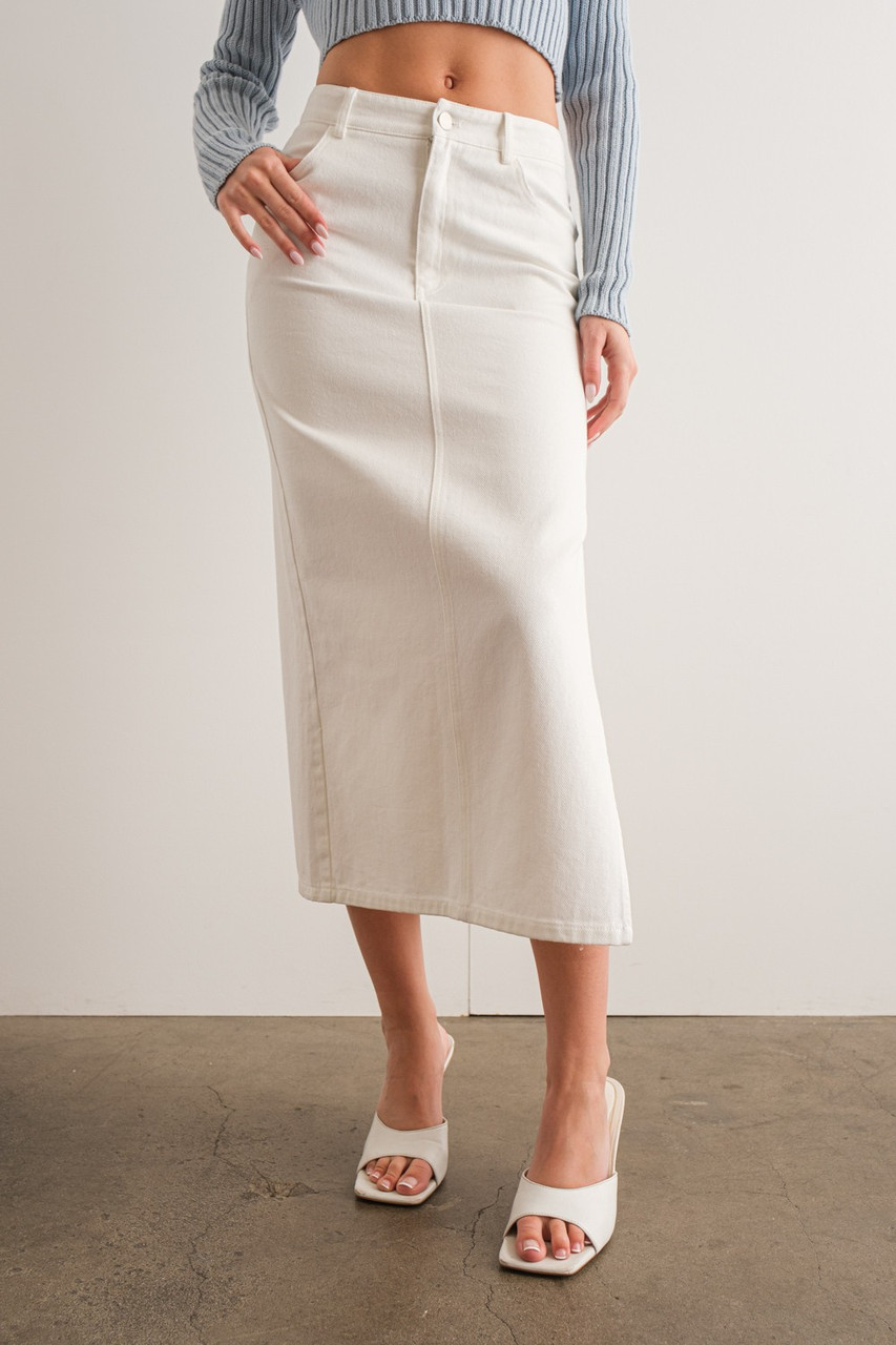 Ella Twill Denim Skirt – docksquareclothiers