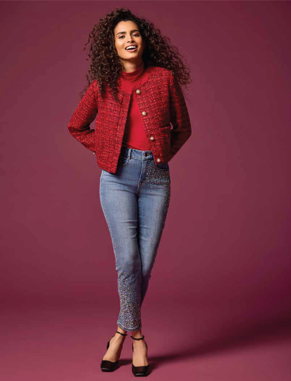 5322O Rich Red Tweed Jacket