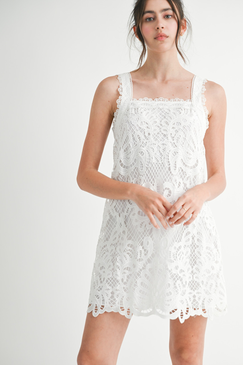 chinese dress ladies DENIM & LACE SHIFT DRESS main image 0