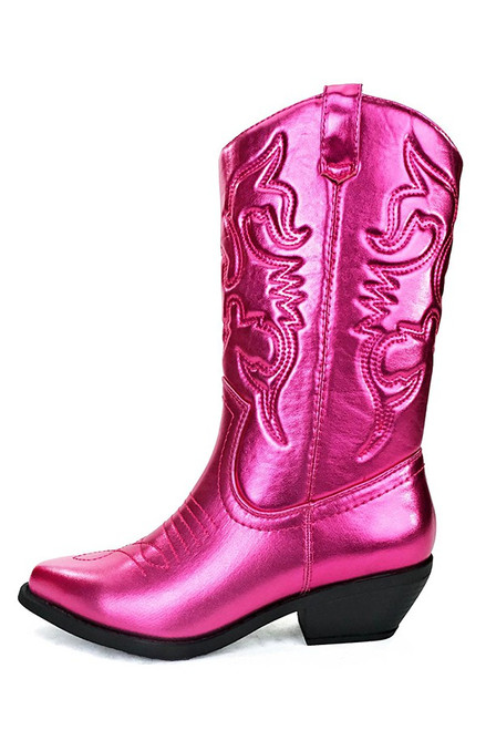 Metallic hot pink cowgirl boots