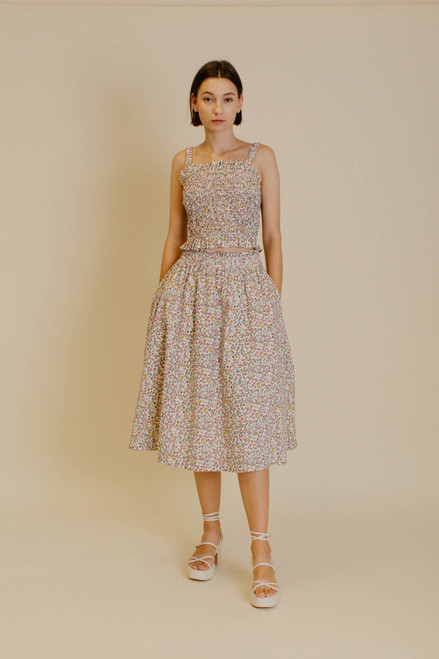 Floral midi length skirt