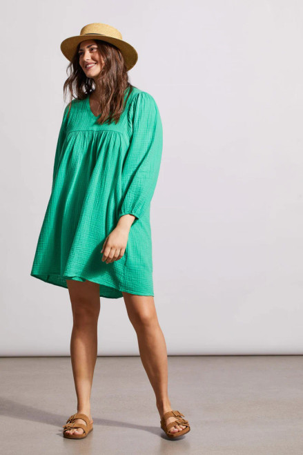 Kelly green gauze dress