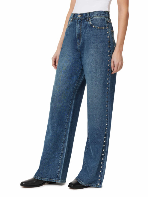 denim jean with silver stud details