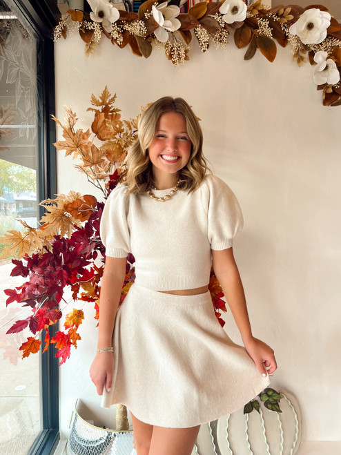 sweater knit circle mini skirt