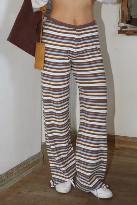 multi color stripe knit pant