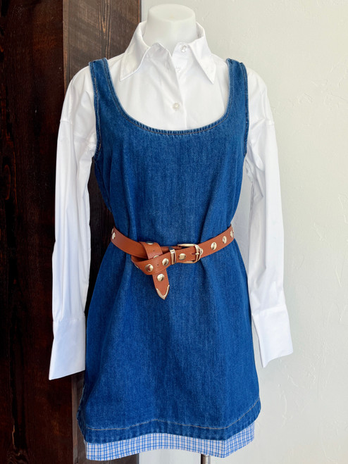 denim dress with shirt tail hem