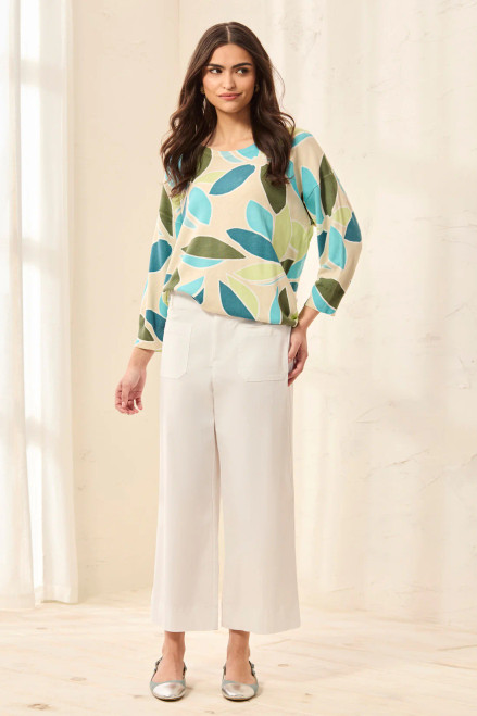 stretch white capri
