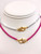 White and pink enamel chain with pave clasp