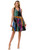 non wrinkle colorful chainlink print dress with zipper