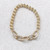 Gold pave chain stretch bracelet