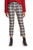 Red and black plaid pull on ankle pant