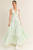 Mint green sleeveless ruffle detailed cotton poplin ruffle tiered maxi dress with back criss cross detail