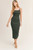 Black knit bodycon midi dress with open back and twist knot detail