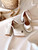 White platform heel with block heel and ankle strap