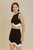 Black skirt with white wave hem