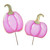 set of 2 pink pumpkins garden stakes