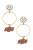 Pearl cluster hoop earring with OSU charm