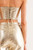 Metallic gold vegan leather corset top